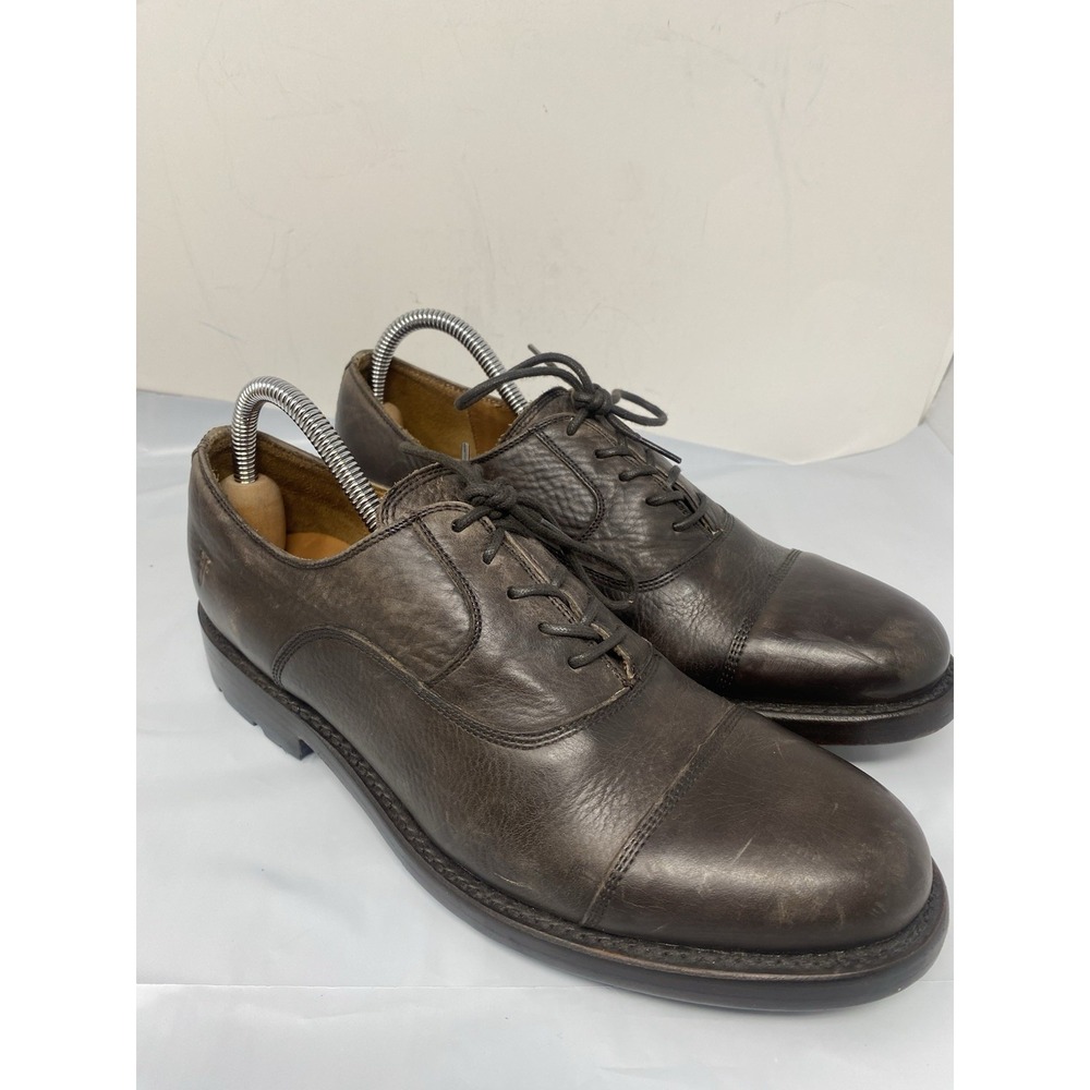 Frye Men's Cap Toe Oxford Dress Shoes Size 8.5 D Brown Leather Mexico Made